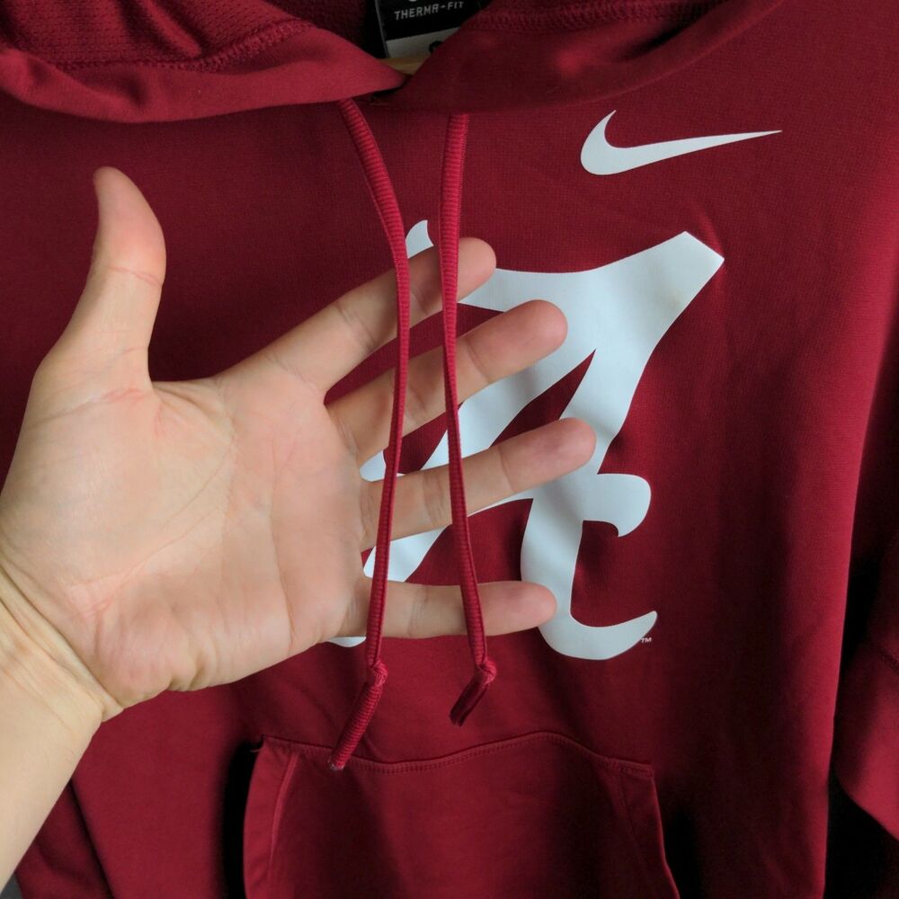 Nike Therma Fit Alabama Crimson Tide Hoodie Mens XL Red NCAA Pullover Sweatshirt - Picture 3 of 7